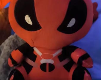 Cute Red Superhero Plush Toy | Soft Stuffed Character Doll | Action Inspired Plushie | Kawaii Collectible Gift | Fun Room Decor