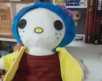 Hello Kitty x Coraline Plush Doll – Cute Dark Fantasy Crossover Soft Toy