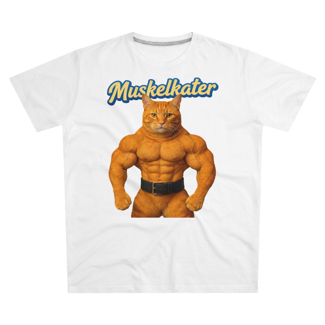 Sore Muscles Muscular Cat Tee | Funny Buff Orange Cat Illustration - Etsy