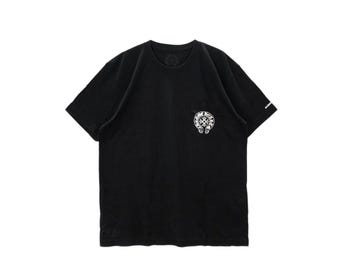 Chrome Hearts Horseshoe Logo Pocket T-Shirt - Black/White - Classic Script Graphic Tee