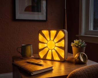 Beruhigende Bewegung-Sonnenlampe | Gemütliches Wand & Tisch Nachtlicht