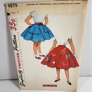 Simplicity 4879 graceful full circle skirt may be made of felt or a variety of other fabrics girls skirt size 8