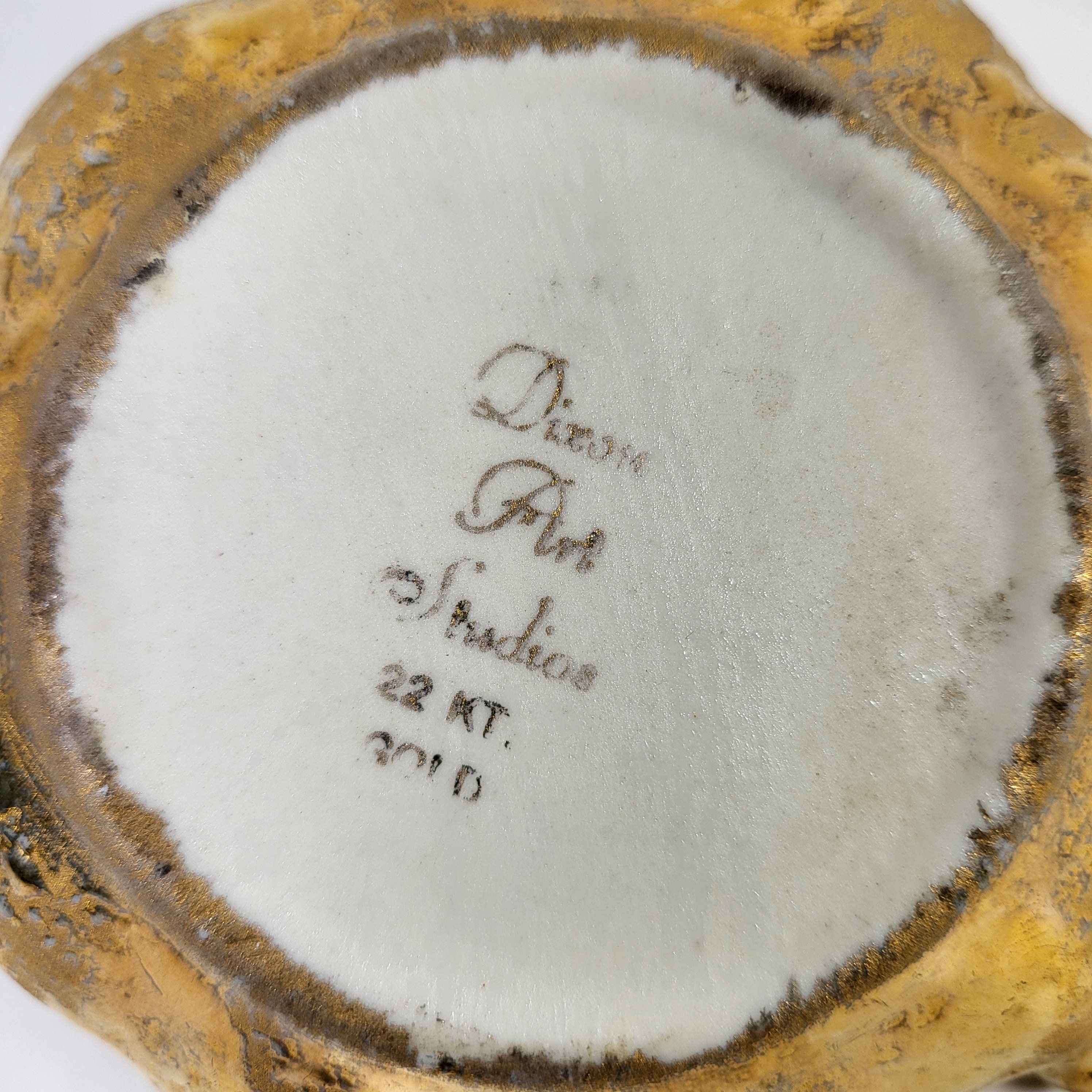 Weeping Gold 22K Dish, Trinkets, Ashtray Mid-century Dixon Art