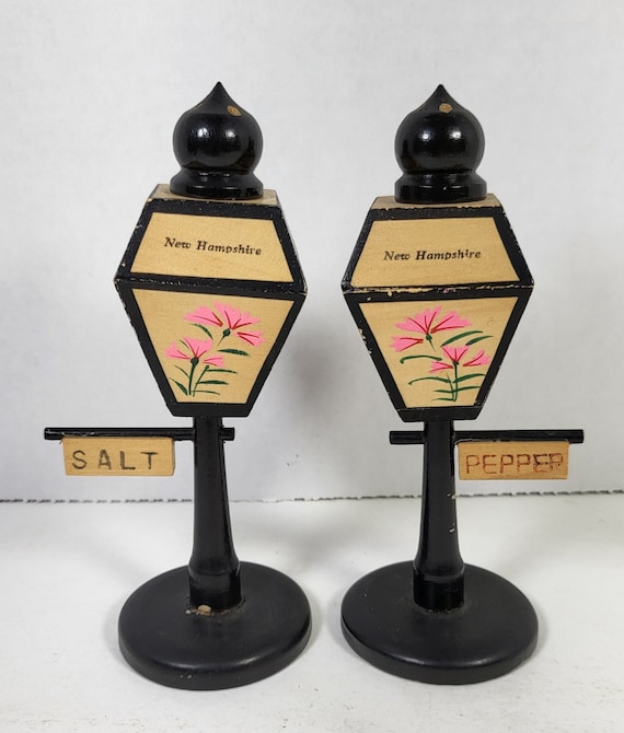 Wood Lamp Post Salt and Pepper Shakers New Hampshire Etsy