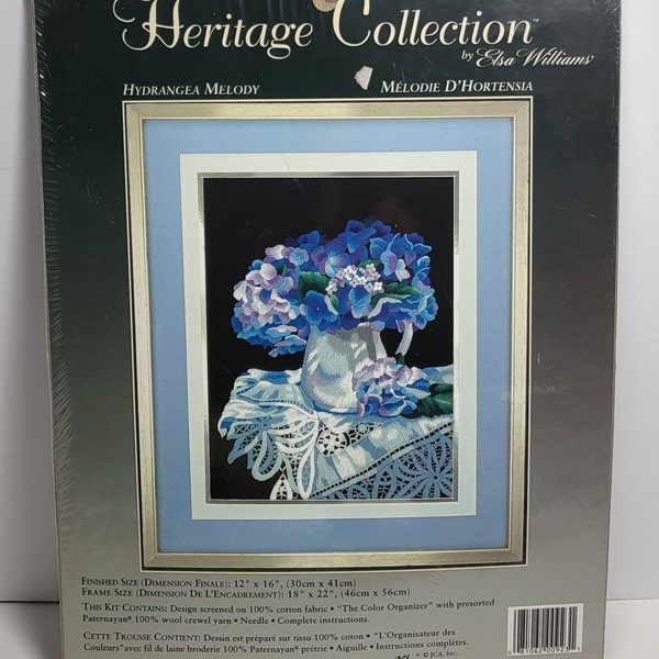 Kit Broderie Crewel Elsa Williams - Modèles 'Roman Holiday' & 'Lavender Lace' - Occasion