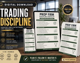 Prop Firm Discipline Checklist - Daily Trading Plan & Risk Guide for Funded Traders - FTMO Apex FundedNext Capital Protection