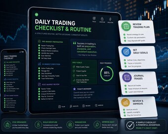 Daily Trading Checklist & Routine | Pre  Post-Market Planner Trader Discipline  Consistency Guide Digital Download