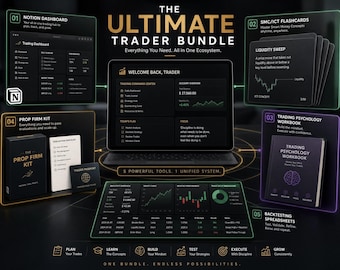 The Ultimate Trader Bundle | All-in-One Trading System | SMC ICT Psychology Prop Firm & Backtesting Kit | Forex Crypto