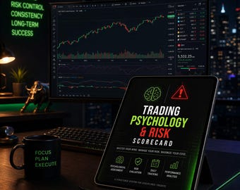 Trading Psychology & Risk Scorecard | Performance Tracker PDF for Traders