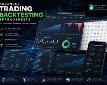 Advanced Trading Backtesting Spreadsheets | Strategy Optimization & Performance Analytics Journal | Digital Download Forex Crypto Stocks
