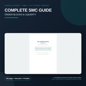 Guía de bloques de órdenes SMC / Estrategia de negociación de liquidez en PDF / Cuaderno de trabajo de negociación ICT / Educación en negociación de Forex / Estudio interactivo imprimible