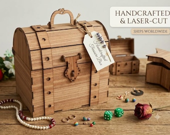 Laser Cut Treasure Chest SVG | Wooden Pirate Box Files (Digital Download)