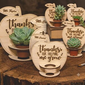 Apple Shaped Wooden Flower Pot Stand SVG | Laser Cut Plant  | 3mm Wood Planter Display | CNC Glowforge File