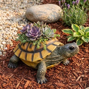 Turtle Planter | Resin Succulent Pot | Garden Decor | Indoor Outdoor | Plant Lover Gift