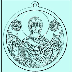 Orthodox Icon Pendant - Theotokos #1 (Mother of God) - (MADE TO ORDER)