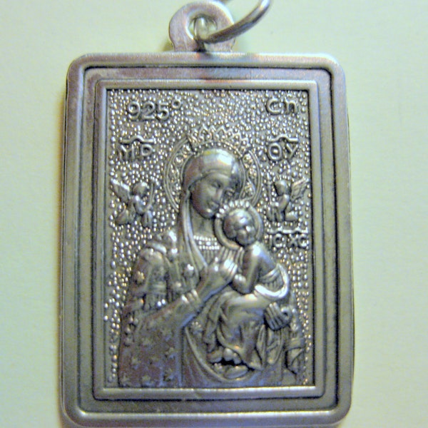 Orthodox Icon Pendant - "Our Lady of Perpetual Help" - (MADE TO ORDER)