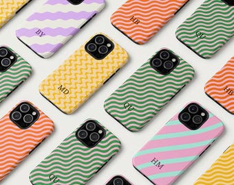 Funda personalizada para teléfono, funda con nombre personalizado: iPhone 17, 16, 15 Pro Max, funda con iniciales, Samsung Galaxy S25, funda de cartón corrugado.