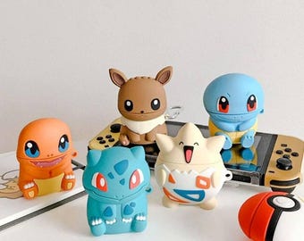 Funda de Pokémon para AirPods 1 2 3 4 AirPods Pro 1 2 3 - Funda para AirPods con diseño adorable Fundas 3D para AirPods 1/2/3/4 Auriculares - Earpods