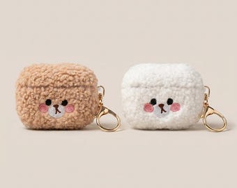 Funda de peluche con diseño de perrito adorable para AirPods 1, 2, 3, 4 y AirPods Pro 1, 2, 3 - Funda protectora suave y adorable con diseño 3D para AirPods 1/2/3/4