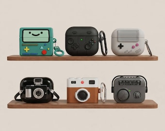 Funda para AirPods con diseño de juego retro para AirPods 1 2 3 4 y AirPods Pro 1 2 3 - Fundas 3D para AirPods Console 1/2/3/4 - Tecnología de cámara