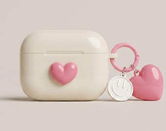 Lovely Pink Heart AirPod Case Cover for AirPods 1 2 3 4 & Pro | AirPods Case | AirPod Pro Case | Earbud Pouch | Earbud Case | AirPod Case