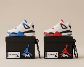 Air Jordan Nike AirPods Case for AirPods 1 2 3 4 AirPods Pro 1 2 3 - Cute Airpods Cover 3D Airpod Cases 1/2/3/4 Earphone - Sneaker Shoebox