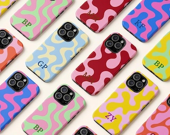 Funda personalizada para teléfono, funda con nombre personalizado: Funda personalizada para iPhone 17, 16, 15, 14 Pro Max, funda con iniciales, Samsung Galaxy S25, funda líquida.
