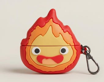 Calcifer Studio Ghibli AirPods Case for AirPods 1 2 3 4 AirPods Pro 1 2 3 - Protective Airpods Cover 3D Airpod Cases 1/2/3/4 Earphone