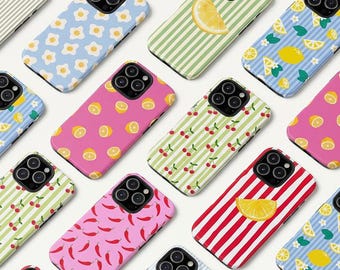 Funda para teléfono con diseño de frutas: Funda retro para iPhone 17, 16, 15, 14 Pro Max, funda hawaiana colorida con margaritas, Samsung Galaxy S25, fundas con estética Y2K.