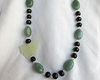 Green butterfly necklace