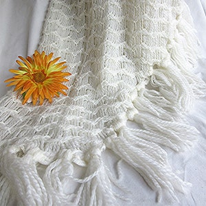 Fluffy white shawl