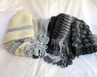 Gray hat & scarf sets