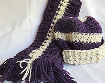 Purple hat & scarf set