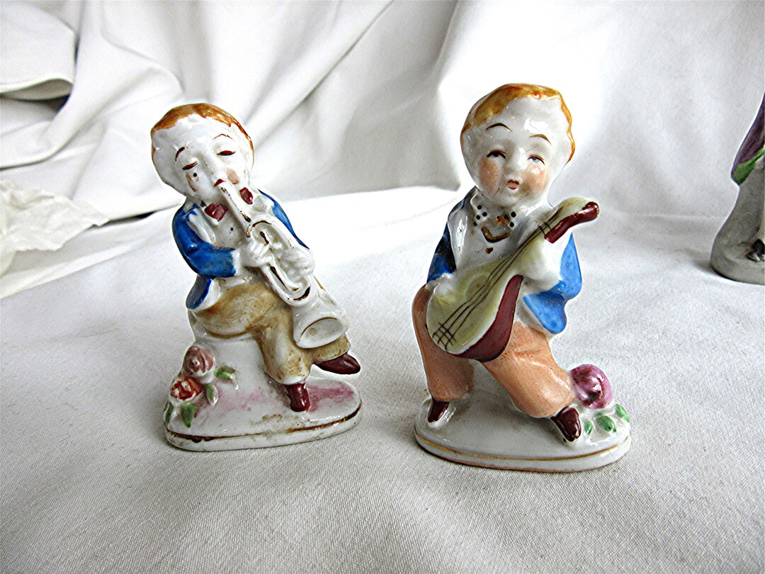 Vintage Child Musicians Figurines Etsy
