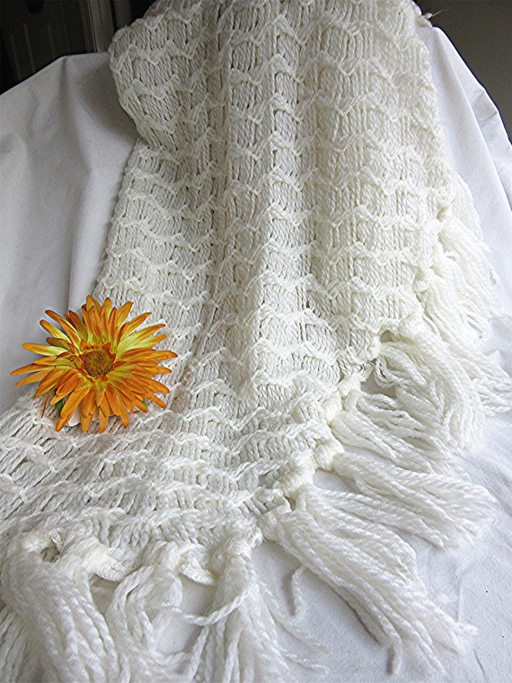 Fluffy white shawl deals