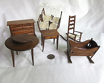 Mini wood furniture-9 pc set