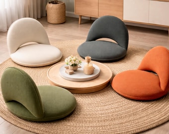 Foldable Floor Sofa Chair, Cushioned Tatami Seat with Back Support