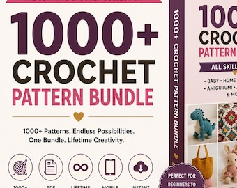 Pakiet ponad 1000 wzorów szydełkowych | Amigurumi, Dom, Odzież (do pobrania w formacie PDF)