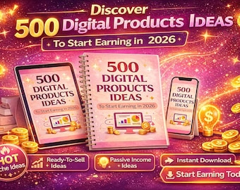 500 Digital Product Ideas Bundle, Passive Income, Business Guide (Instant Download)