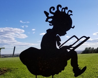 Rita Reading Vintage Metal Silhouette for the Garden