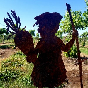 Carrot Girl Vintage Large Metal Silhouette for the Garden/Yard Art or Memorial Sculpture image 2