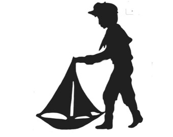 Sailing Vintage Large Metal Silhouette for the Garden or Yard Art or Memorial Sculpture/ Shadow Art Sculptures for Garden Walls