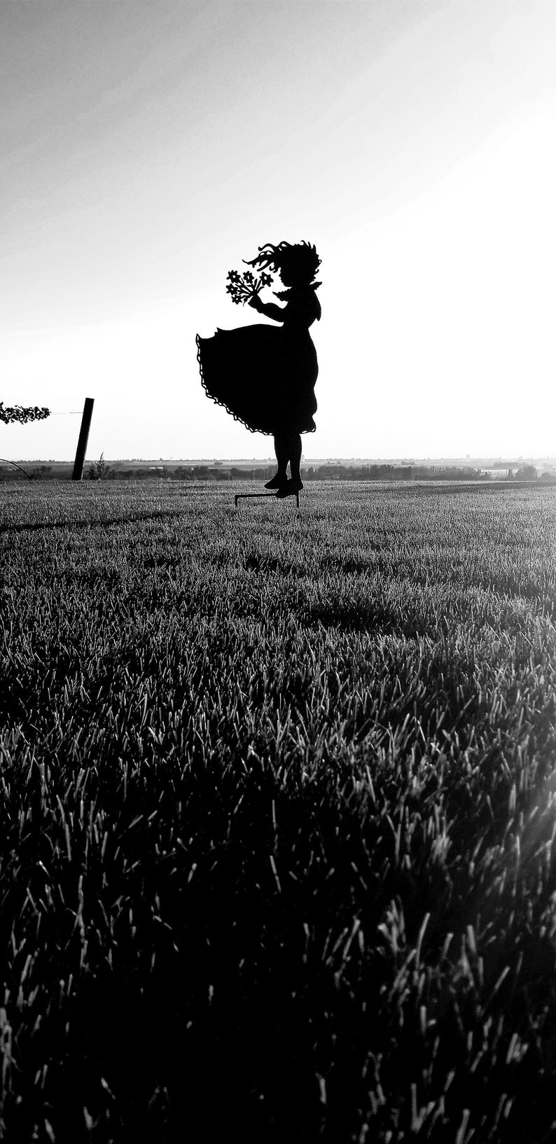 Windy girl large vintage metal silhouette for the garden or  etsy