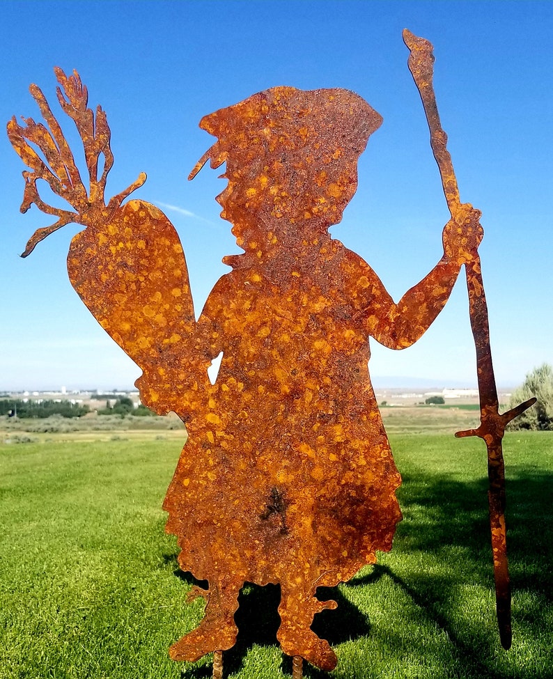 Carrot Girl Vintage Large Metal Silhouette for the Garden/Yard Art or Memorial Sculpture image 4