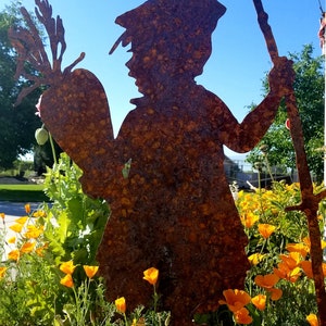 Carrot Girl Vintage Large Metal Silhouette for the Garden/Yard Art or Memorial Sculpture image 3
