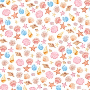 Water Transfer Paper | Seashells | Soluble Paper Sheet | Nautical Pattern | Ocean Theme.