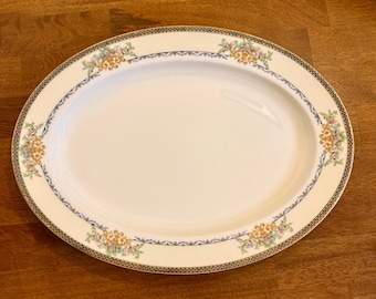 Bandeja ovalada Noritake Biarritz vintage de 16 pulgadas.