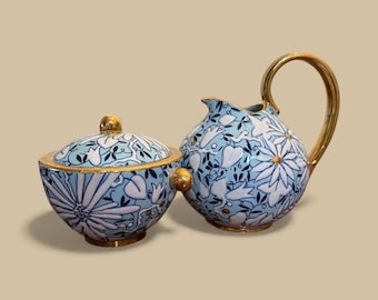 Juego de azucarero y lechera Art Déco de Raymond Chevalier