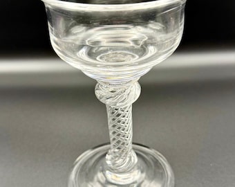 Vintage Blenko Colonial Williamsburg Air Twist Champagne Sherbet Glass