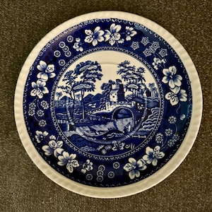 スポード　ブルータワー手つきプレート Spode blue tower - Etsy 日本